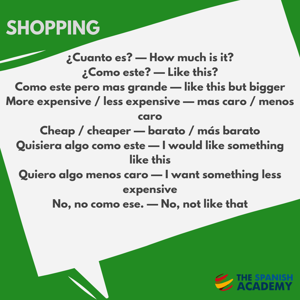 spanish shopping essay