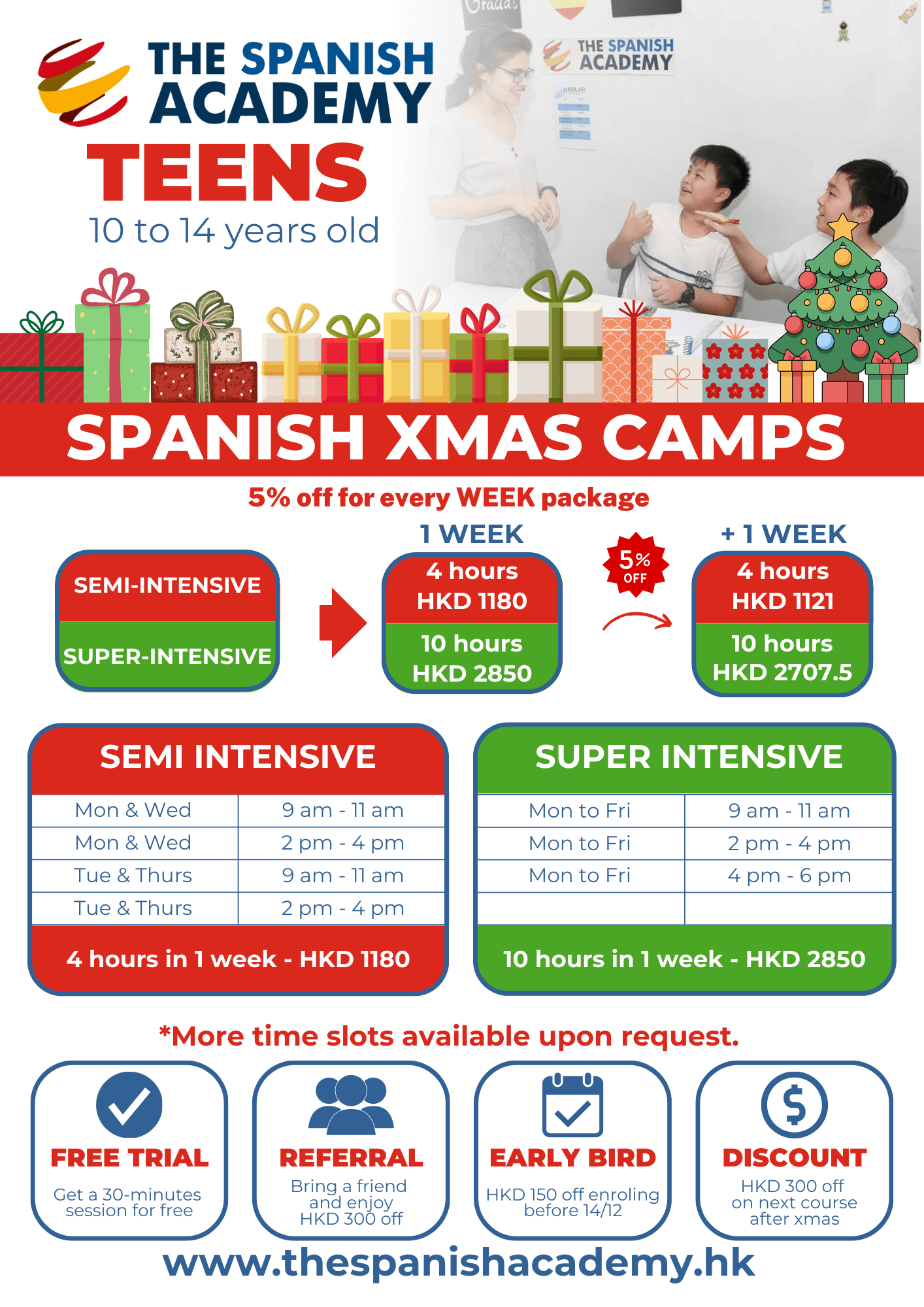 Spanish Christmas Camps for Teens